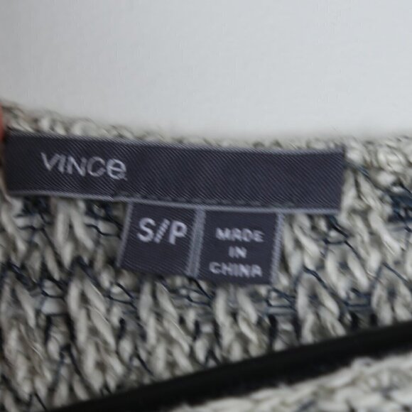 VINCE Sweater Heathered Marled Knited Scoop Neck Slouchy Fit Grey - Picture 4 of 5